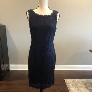 Adrianna Papell Blue Lace Dress